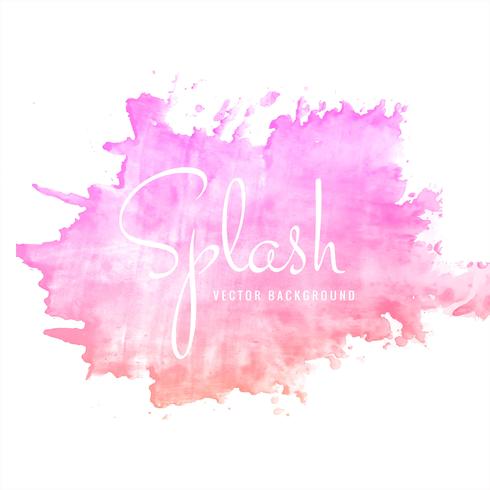 Modern hand drawn pink watercolor splash background vector