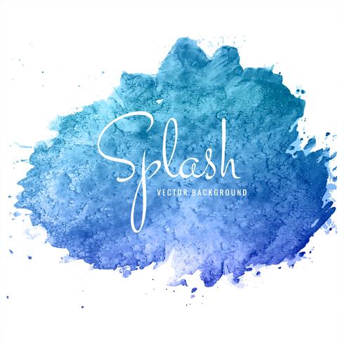 Beautiful hand drawn blue watercolor splash background vector