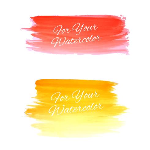 Modern colorful watercolor stroke set background vector