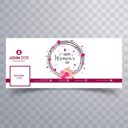 Portada del facebook para mujer con diseño floral vector