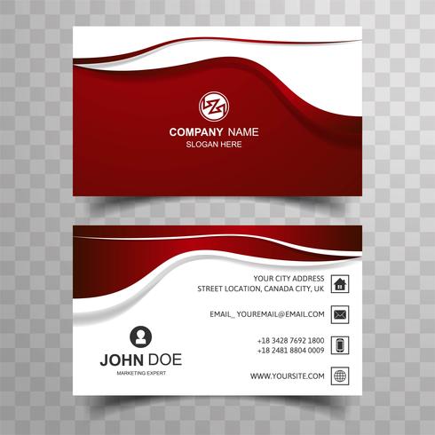 Abstract buisness card with wave design vector