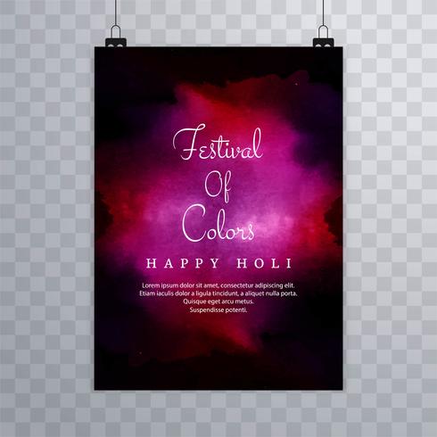 Hermosa textura folleto colorido celebración indio holi tarjeta vector