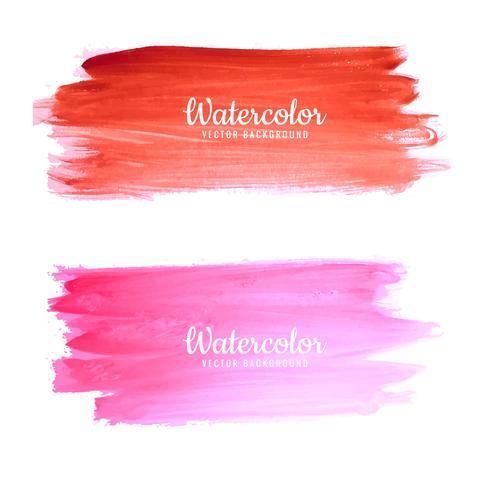 Beautiful watercolor stroke set background vector