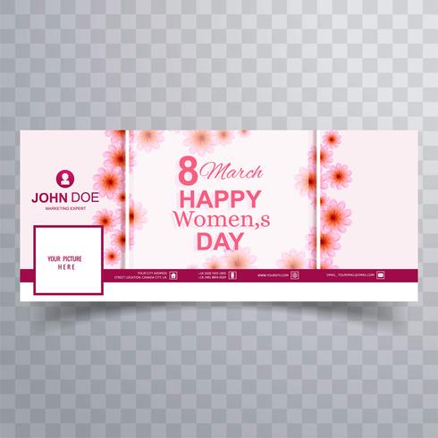 Happy Women's Day celebration facebook cover illustration vector