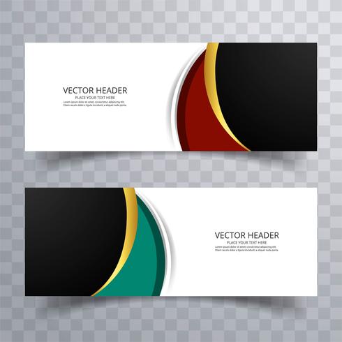 Banners coloridos elegantes set diseño vector