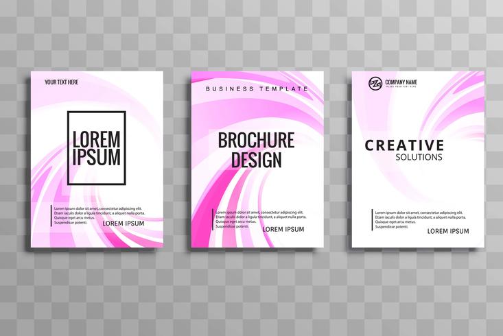 Abstract creative pink wave brochure flyer design vector