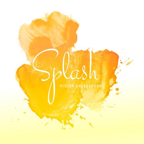 Abstract orange watercolor splash design background vector