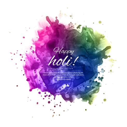 Ilustración del colorido Happy Holi Background para el Festival de C vector