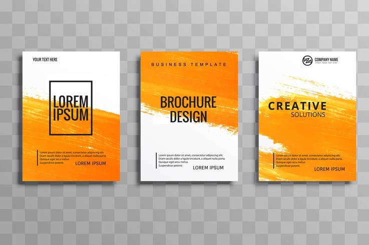 Abstract watercolor business brochure set design vector