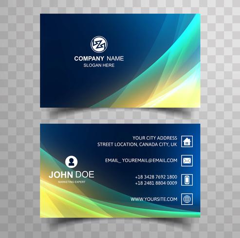 Creative and clean corporate business card template with wave de vector