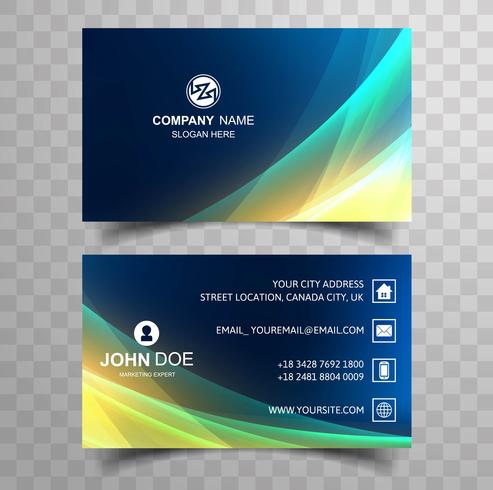 Creative and clean corporate business card template with wave de vector