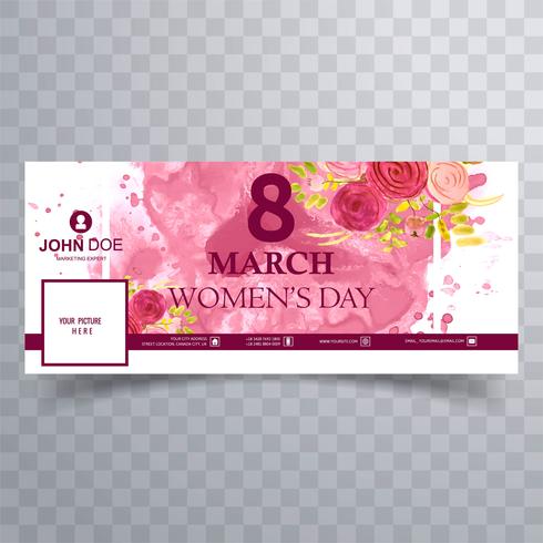 Happy Women's Day celebration facebook cover illustration vector