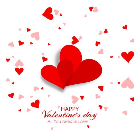 Download Beautiful hearts valentine's day card vector design ...