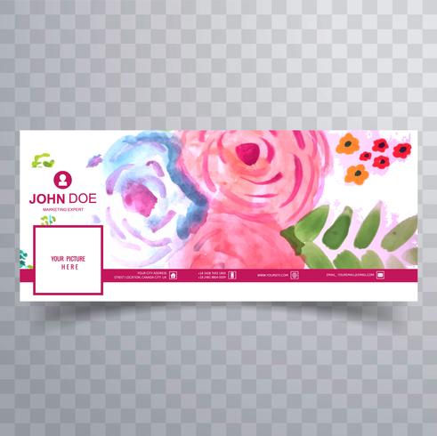 Abstract valentine's day facebook cover design illustration vector