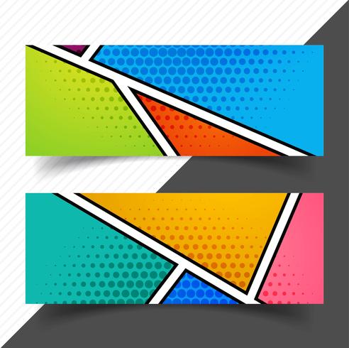 Diseño colorido conjunto abstracto encabezado vacío vector