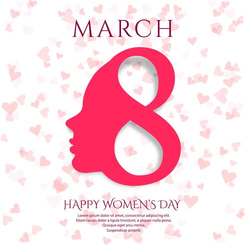 March 8 greeting card. Background for International Women27;s Day