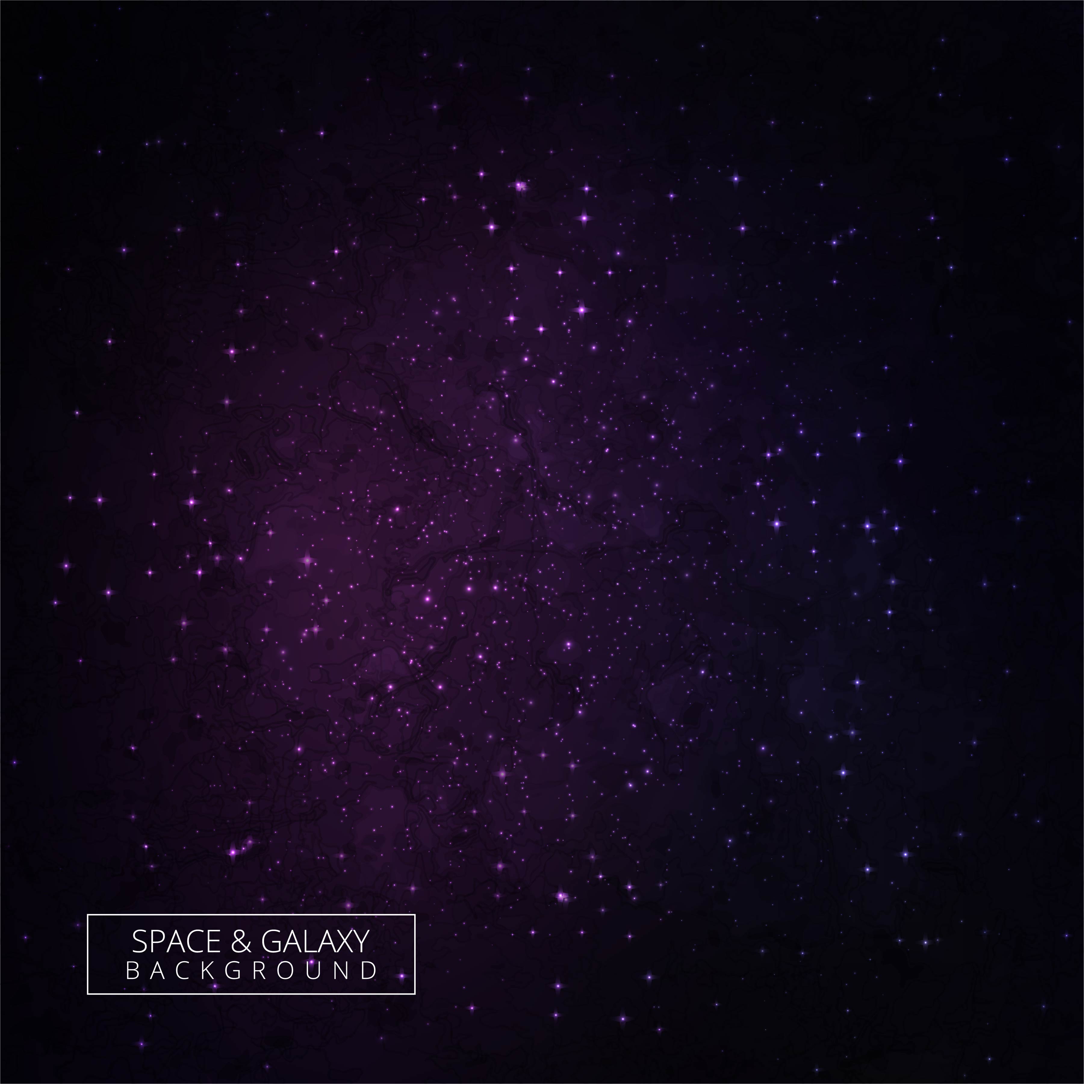 Vector Cosmos Illustration With Stars And Galaxy Dark Background