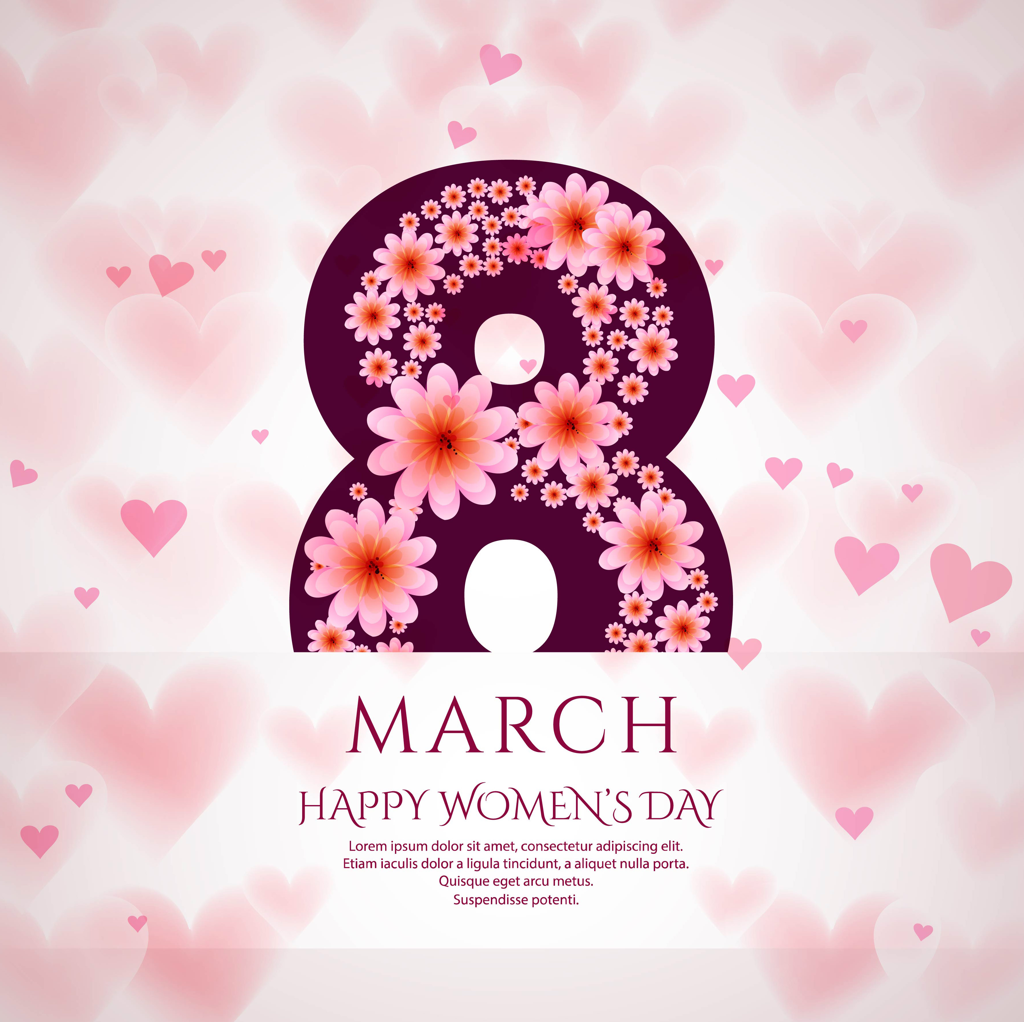 Happy 8 of march. Постер International women's Day.