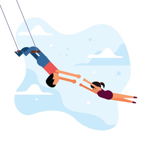 Trapeze Artist on the sky vector