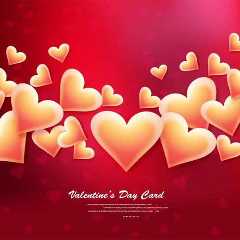 Valentines day colorful hearts card background illustration vector