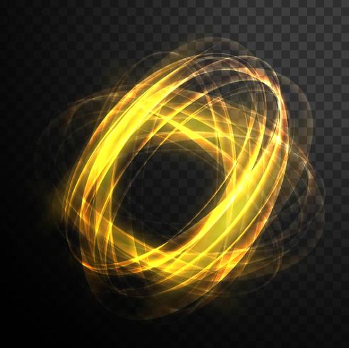 Abstract magic glowing swirl transparent light effect. Bright sh vector