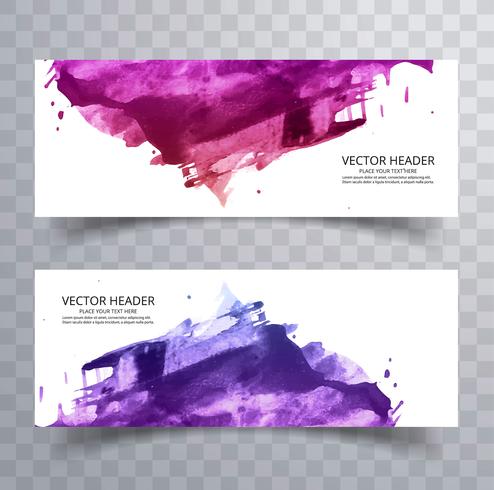 Beautiful Abstract Paint Brush Colorful Watercolor Header Set Ve Vector Art At Vecteezy