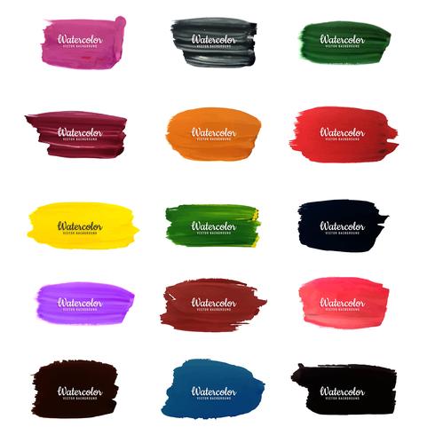 modern watercolor strokes set vector