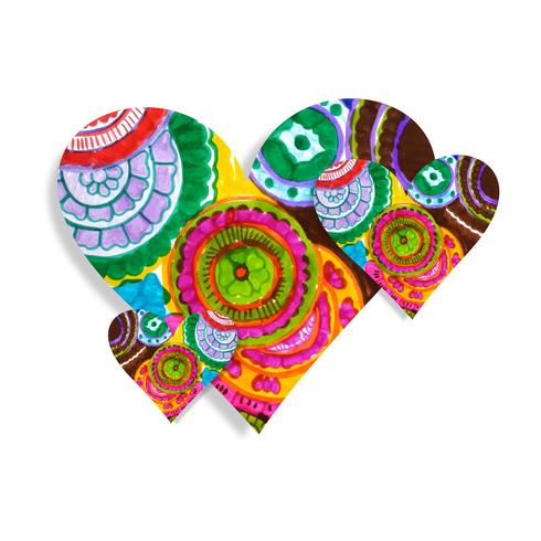 Modern valentine''s day colorful hearts background illustration vector
