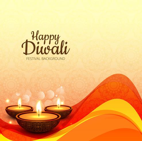 Beautiful diwali wave background vector