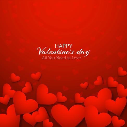 Happy Valentines day red background illustration vector