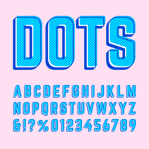 Retro Offset Dots Alphabet Vector Collection