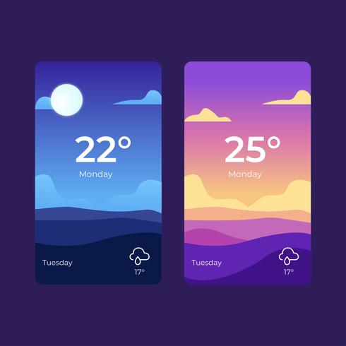 Weather App Screen Interface vector