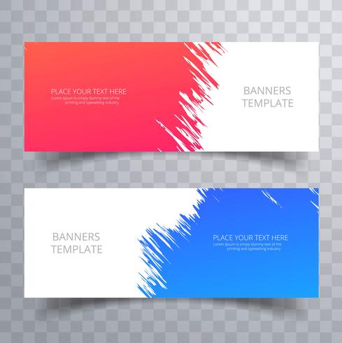 Abstract colorful banners set template design vector