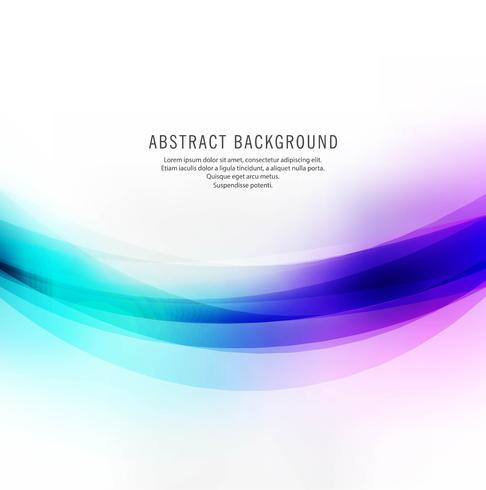 Onda que brilla intensamente ligera colorida abstracta en el fondo blanco vector