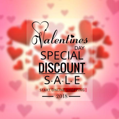 Valentines day colorful hearts sale background design vector