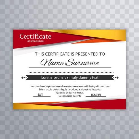 Elegant colorful certificate stylish template vector