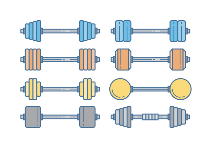 Dumbell Icon Set vector