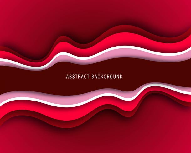 Abstract red creative wavy background vector