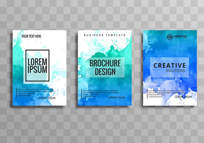 Modern business brochure template set vector