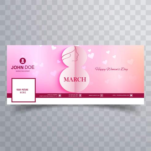 Happy Women's Day celebration facebook cover illustration vector