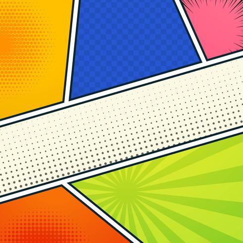 Abstract six empty comic book pages colorful dotted design vector