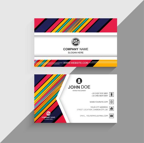 Abstract colorful lines business card creative design vector