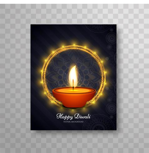 Diseño moderno moderno hermoso colorido diwali folleto vector