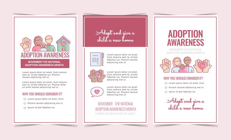Adoption Awareness Flyers vector