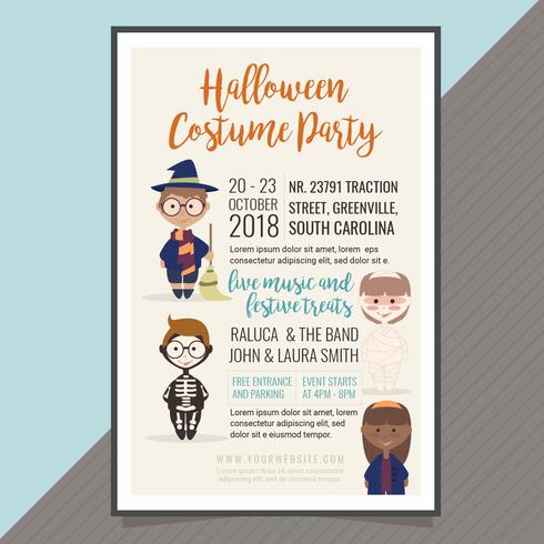 Vector Halloween Costume Party Poster