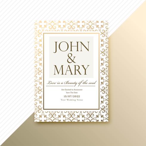 Decorative wedding invitation card and invite card template vect vector