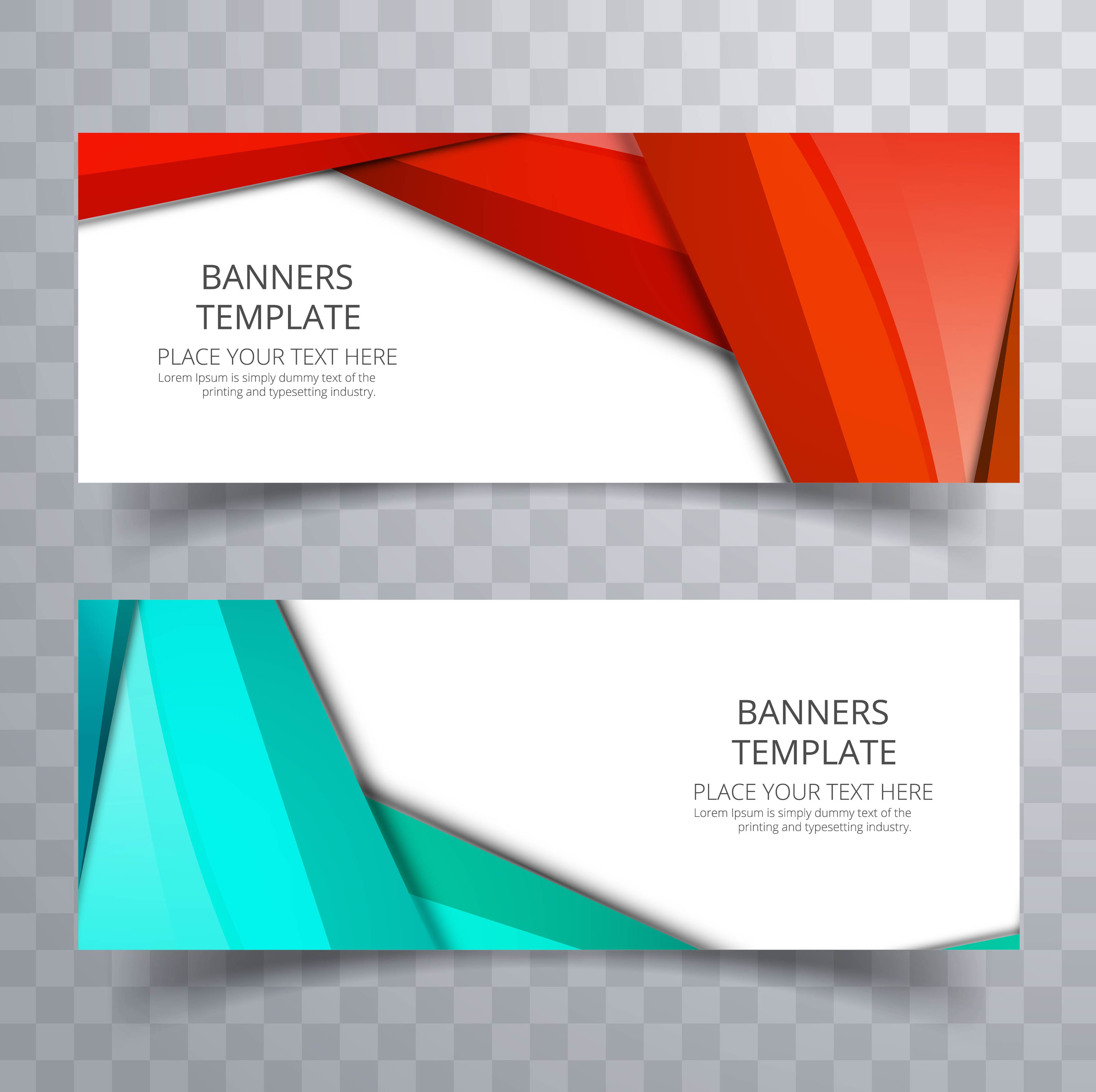  Modern  colorful banner  set with header  wave 245829 