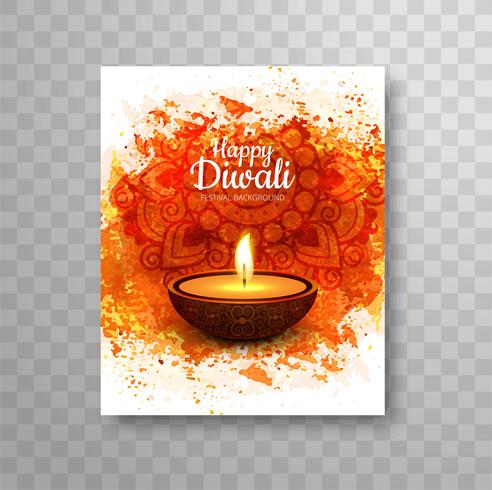 Folleto de Diwali feliz moderno vector