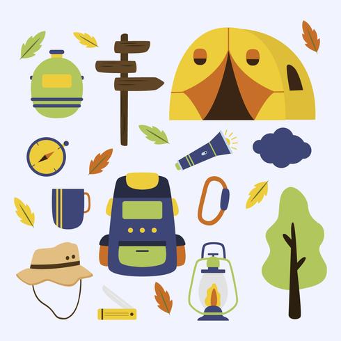 Camping Element Collection Vector