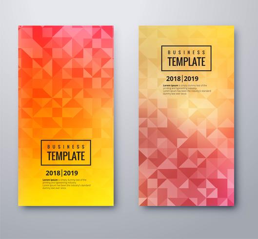 Hermosa triángulo colorido banners set plantilla de diseño vector